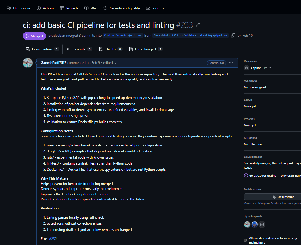 Screenshot of merged Alaska PR